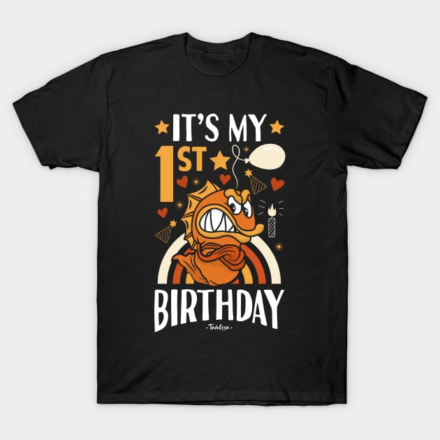 1st Birthday Fish T-Shirt by Tesszero